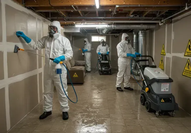 Basement Moisture Removal and Structural Drying process in Edinburg, TX